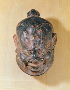 Gigaku-naamio, Nara-kausi (645-794) (monivärinen puu)