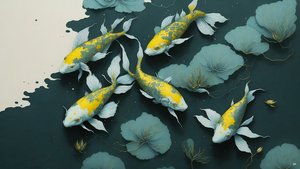 mustemaalaus: Koi-Karpfish_gold_02