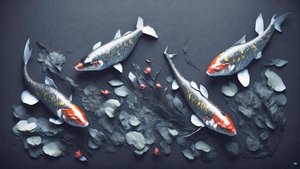 mustemaalaus: Koi-Karpfish_red_01