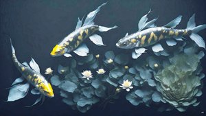 mustemaalaus: Koi-Karpfish_yellow_03