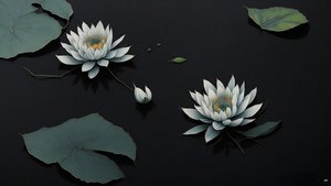 mustemaalaus: waterlili-black_03
