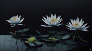 mustemaalaus: waterlili-black_04
