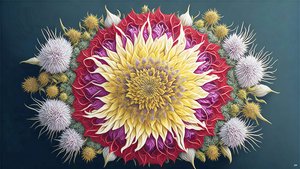 mandala: Ohdake kukkaelementeillä_01