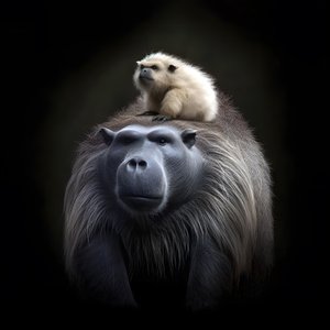 Capybara sekoitettuna hopeaselkägorillaan 2