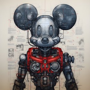 Cyberpunk Mikki Hiiri 1:n tekniset piirustukset