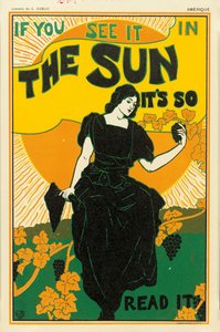 The Sun -sanomalehden julistemainos, 1895