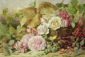 Pionit, ruusut ja hollyhocks, 1862
