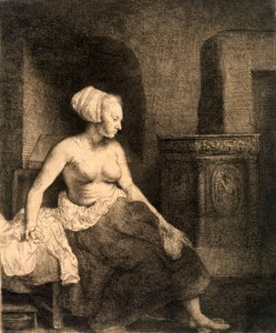 Istuva nainen alastonkuva, 1658