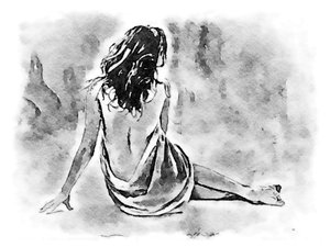 Frau nach dem Bad
