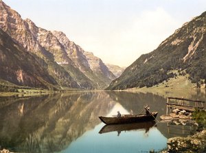 Klöntalersee, Glarus, Sveitsi, pubi. noin 1900