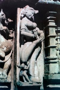 Erotic Sculpture, Khajuraho, Intia. c950-1050. 20. vuosisata