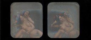 [Stereografinen näkymä kahdesta alastomasta naisesta], 1840-luku.