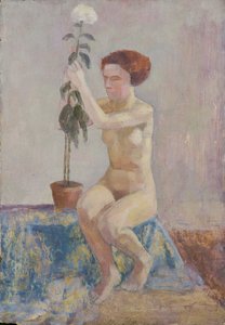Nude kukkaruukun kanssa