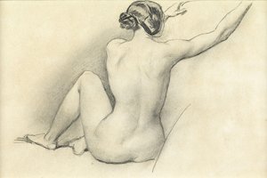 Istuva alasti (kynä paperille)