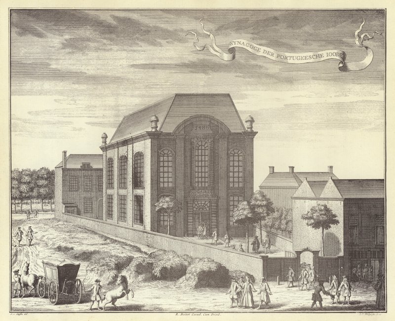 Portugalin synagoga, Amsterdam (kaiverrus) tekijältä (after) Dutch School