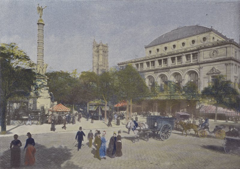 Paris, Place du Chatelet (värillinen kuva) tekijältä (after) French Photographer