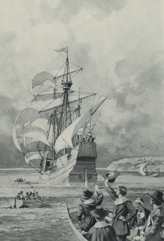 Pilgrim Fathers purjehtii kohti tuntematonta maata tekijältä English School