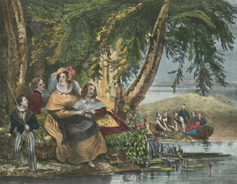 La Peche, kalastus tekijältä Achille Devéria