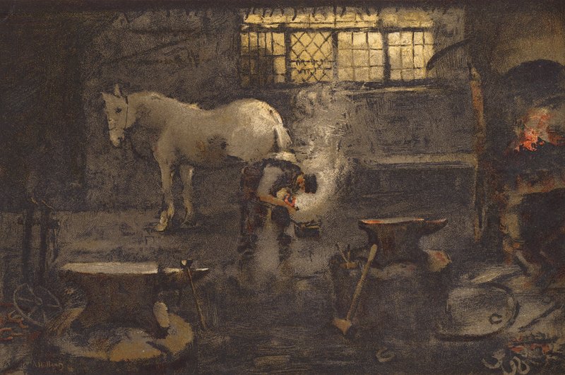 Meidän kyläseppämme (chromolitho) tekijältä Ada Holland