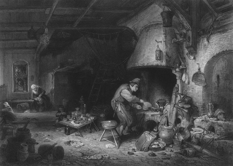 Alkymisti (kaiverrus) tekijältä Adriaen Jansz. van Ostade