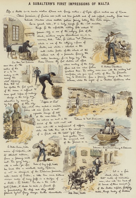 Subalternin ensivaikutelma Maltasta (chromolitho) tekijältä Adrien Emmanuel Marie