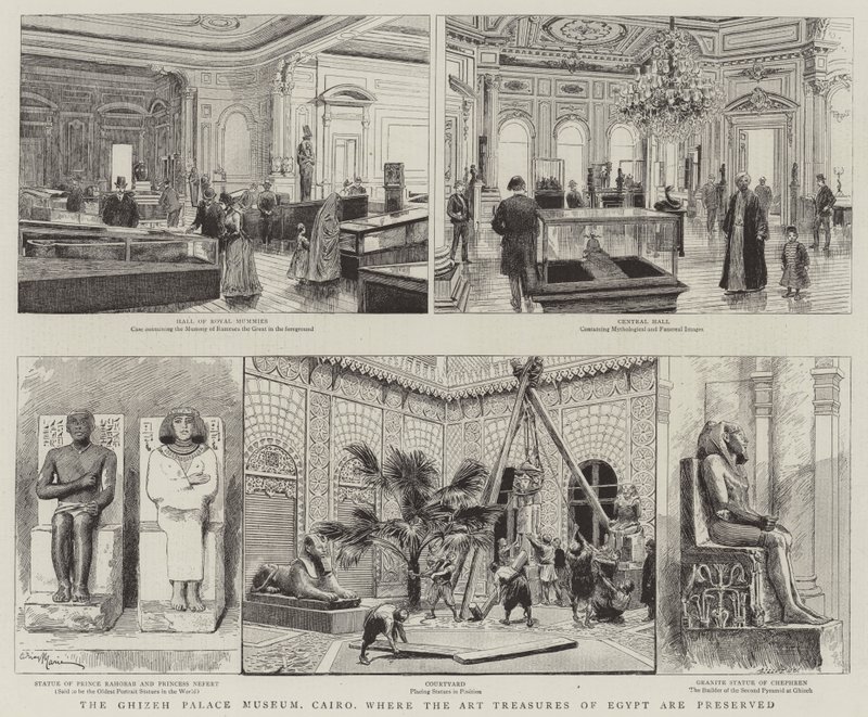 Ghizeh Palace Museum, Kairo, jossa Egyptin taideaarteita säilytetään tekijältä Adrien Emmanuel Marie