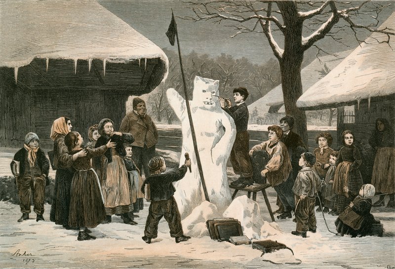 Snow Bear-Schoolboy -harrastus Bernin lähellä tekijältä Albert Anker