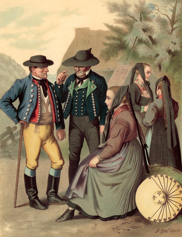 Saksalainen puku, Württemberg, Freudenstadt Rottenburg tekijältä Albert Kretschmer