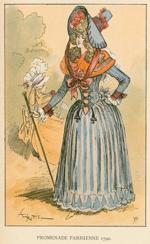 Promenade Parisienne 1790 tekijältä Albert Robida