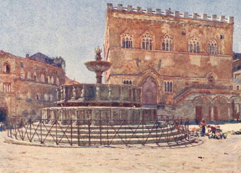 Piazza S Lorenzo, Perugia (värilitro) tekijältä Alberto Pisa