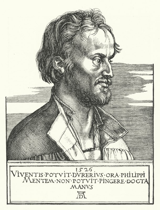 Philipp Melanchthon, saksalainen luterilainen uskonpuhdistaja tekijältä Albrecht Dürer