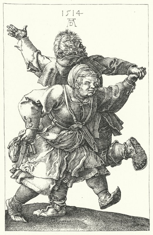 Talonpoikaispariskunta tanssii tekijältä Albrecht (after) Durer or Duerer