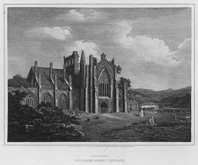 Etelärintama, Melrose Abbey Church (kaiverrus) tekijältä Alexander (after) Nasmyth