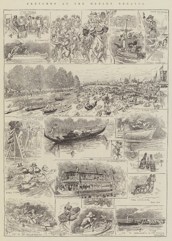 Luonnokset Henley Regatta -tapahtumassa tekijältä Alfred Courbould