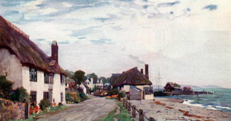 Porlock Weir (väri litho) tekijältä Alfred Heaton Cooper