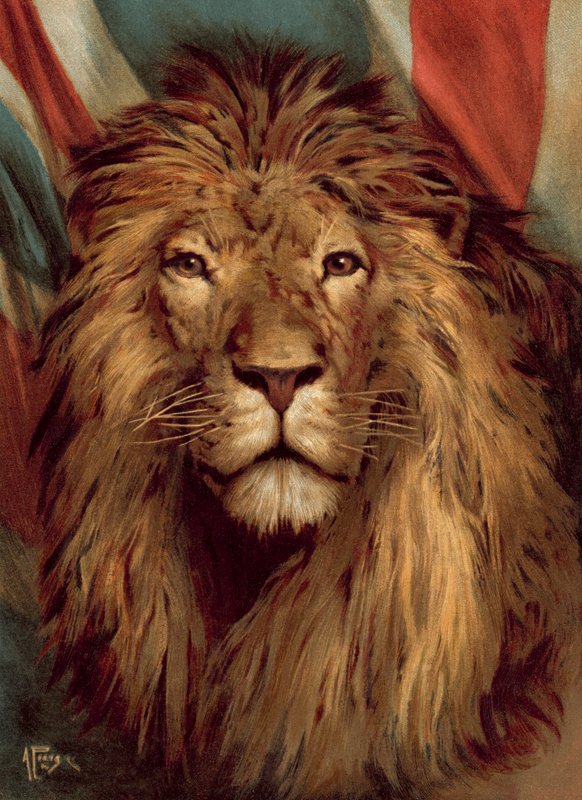 The British Lion Awake (chromolitho) tekijältä Alfred Pearse