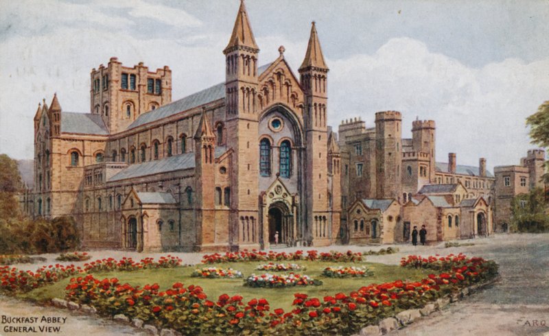 Buckfast Abbey (väri litho) tekijältä Alfred Robert Quinton