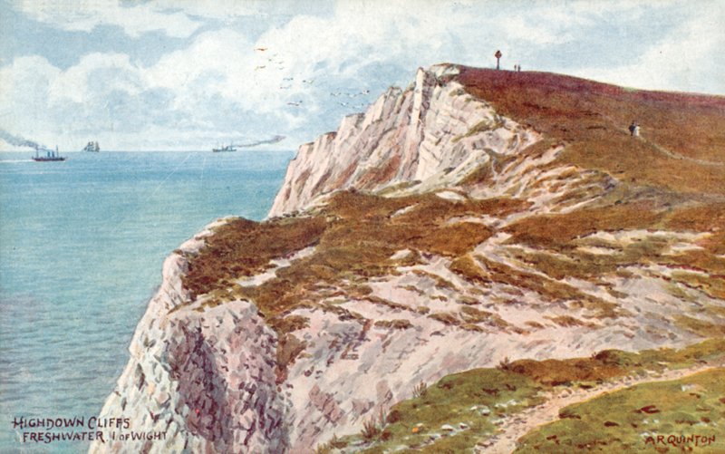 Highdown Cliffs, Makea vesi, Isle of Wight tekijältä Alfred Robert Quinton