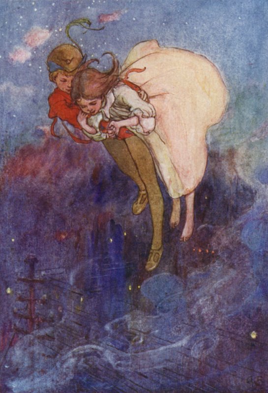 Poissa ne kelluivat (väri litho) tekijältä Alice Bolingbroke (after) Woodward