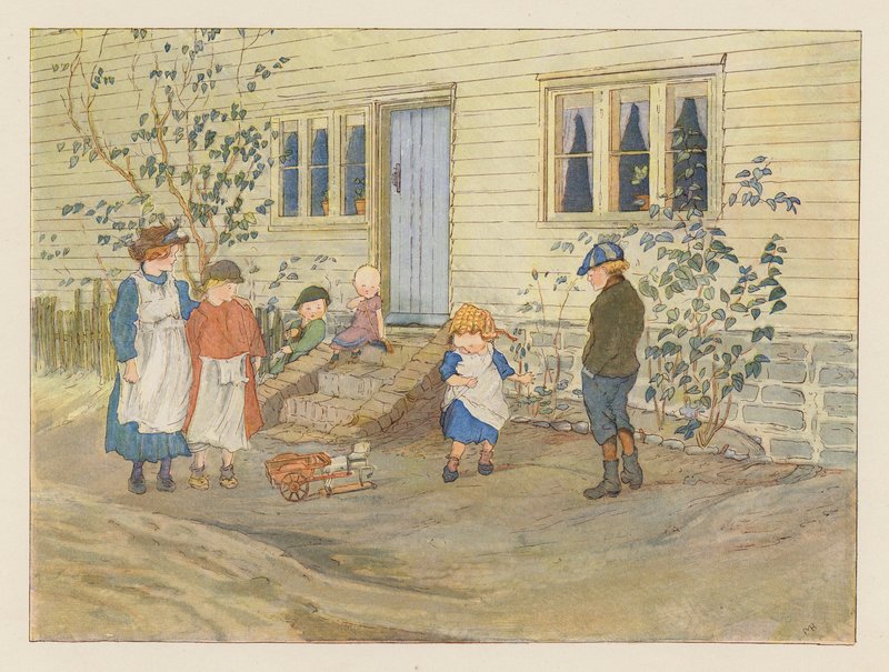 Superannuated (värilitografia) tekijältä Alice Maud Beddington