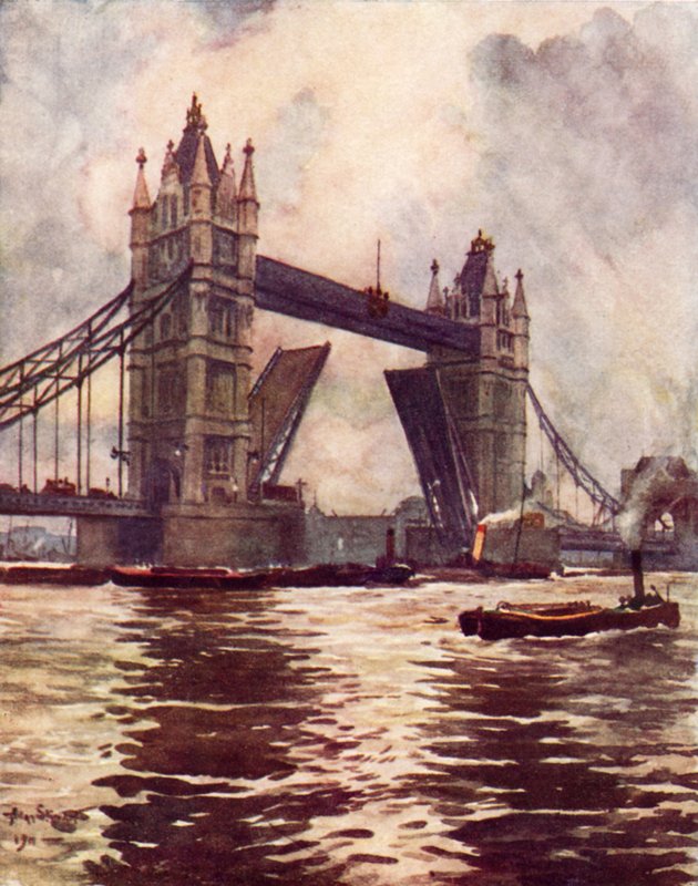 Tower Bridge (värinen litosilta) tekijältä Allan (after) Stewart