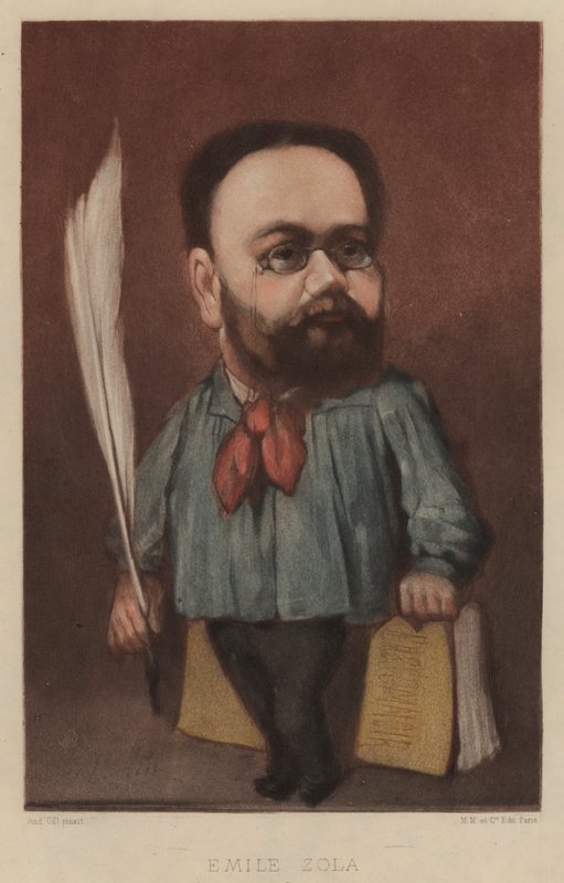 Emile Zola, ranskalainen kirjailija, näytelmäkirjailija ja toimittaja. tekijältä Andre Gill