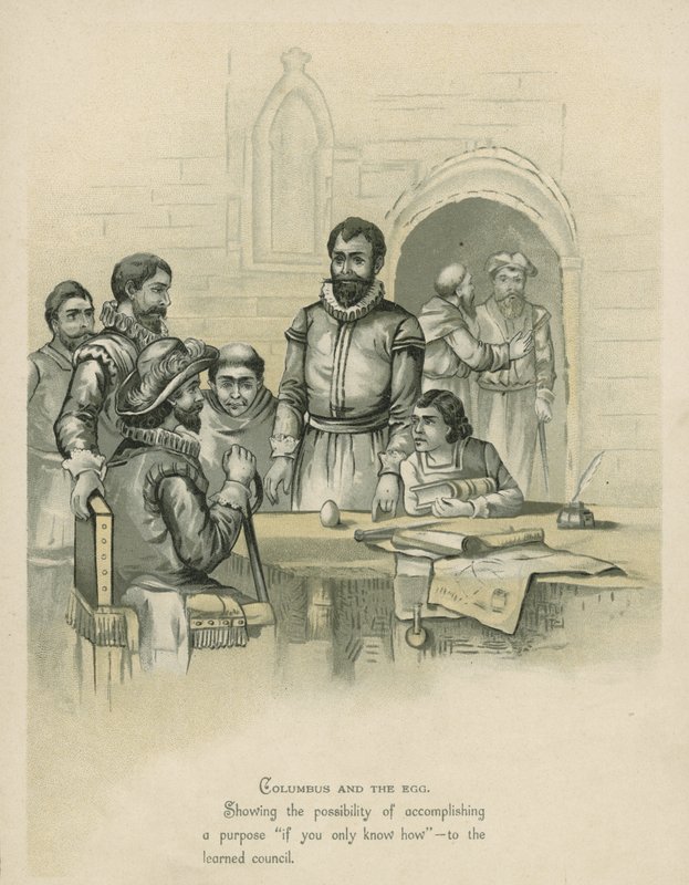 Kolumbus ja muna (chromolitho) tekijältä Andrew Melrose