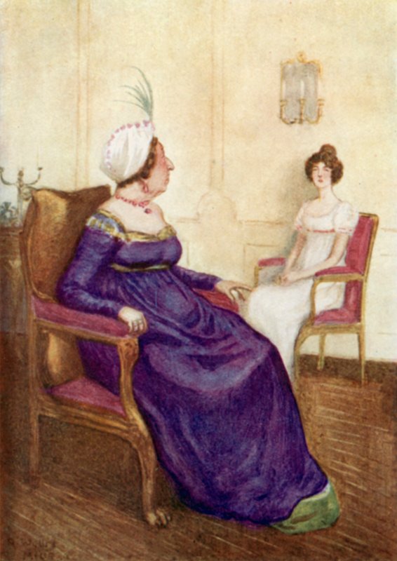 Kuvitus Jane Austenin teokseen "Ylpeys ja ennakkoluulo". tekijältä Arthur Wallis Mills