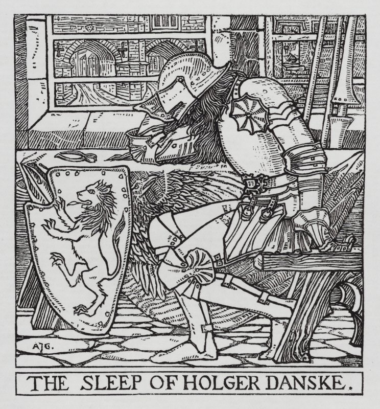 Hans Christian Andersen: Holger Danske (litho) tekijältä Arthur Joseph Gaskin