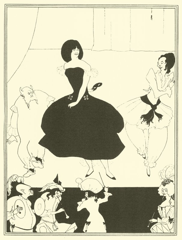 Marionettien komediabaletti (litografia) tekijältä Aubrey (after) Beardsley