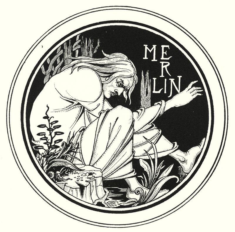 Merlin (kaiverrus) tekijältä Aubrey (after) Beardsley