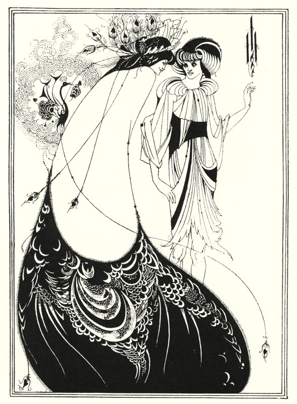 Peacock-hame (kaiverrus) tekijältä Aubrey (after) Beardsley