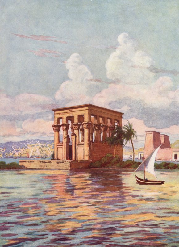 Philaen saarella, Egypti (värilitro). tekijältä Auguste Gerardin
