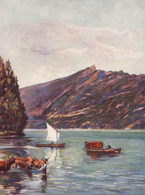 Ranska: Lac Du Bourget (värilitro) tekijältä Auguste Gerardin